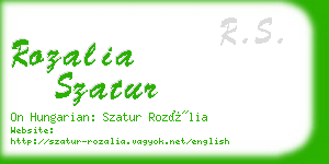 rozalia szatur business card